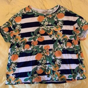 Zara Citrus Orange Striped Tee